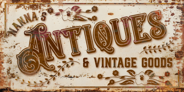 36 x 24" Custom Antiques and Vintage Goods Sign