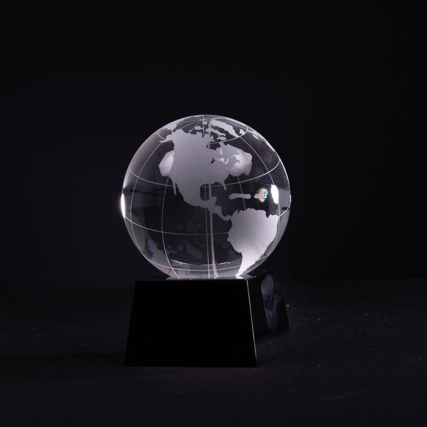 Crystal Globe on Black Base