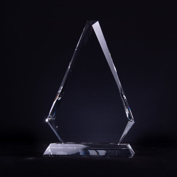 Clear Crystal Triangle on Clear Pedestal Base