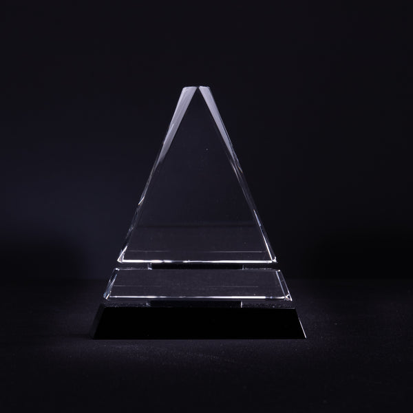 Clear Crystal Triangle Black Crystal Pedestal Base