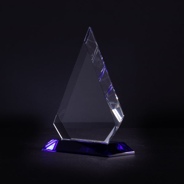 Clear Crystal Diamond Blue Pedestal Base